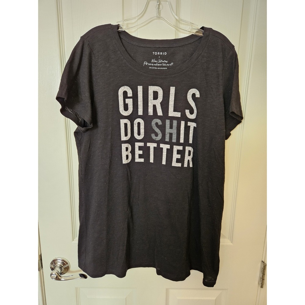 Torrid "Girls Do Sh*t Better" Graphic Short Sleeve Black T-Shirt, Plus 1X